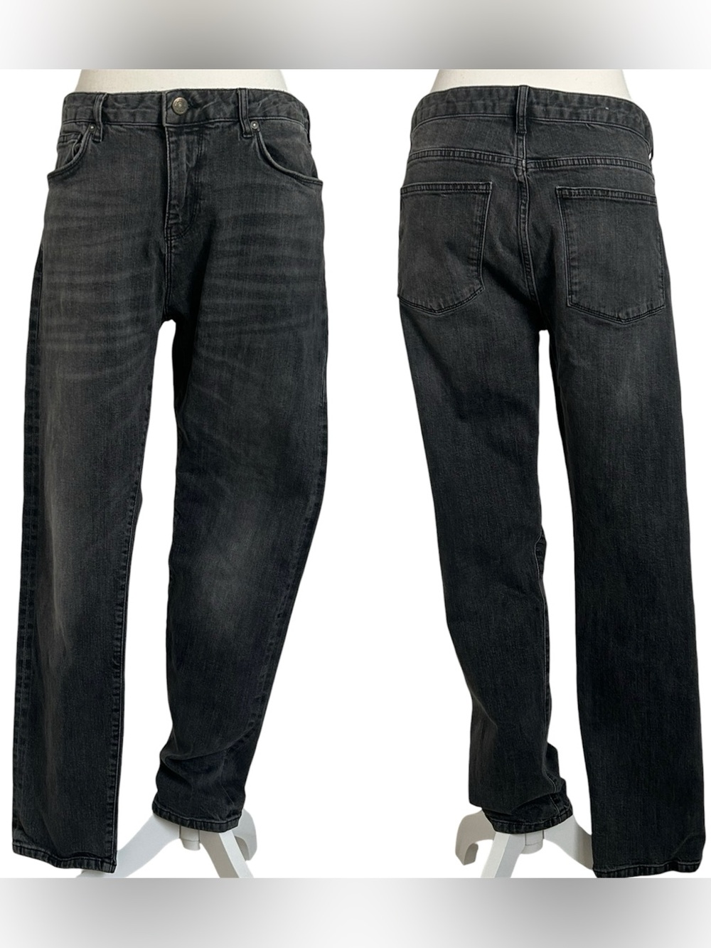 Reiss Black Denim Slim Straigjt Leg Jeans W32